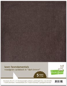 Lawn Fawn - 8.5X11 Woodgrain Cardstock - Dark Brown