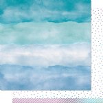 Lawn Fawn - 12X12 Patterned Paper - Watercolor Wishes Rainbow - Larimar