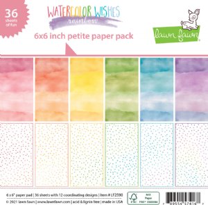 Lawn Fawn - 6X6 Petite Paper Pack - Watercolor Wishes Rainbow