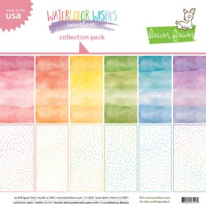 Lawn Fawn - 12X12 Collection Pack - Watercolor Wishes Rainbow
