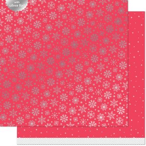 Lawn Fawn - 12X12 Patterned Paper - Let it Shine Snowflakes - Shiver