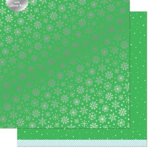Lawn Fawn - 12X12 Patterned Paper - Let it Shine Snowflakes - Glacial