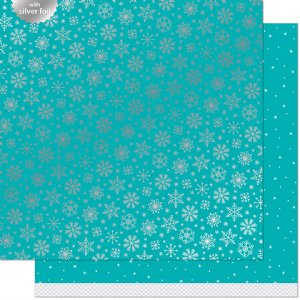 Lawn Fawn - 12X12 Patterned Paper - Let it Shine Snowflakes - Arctic