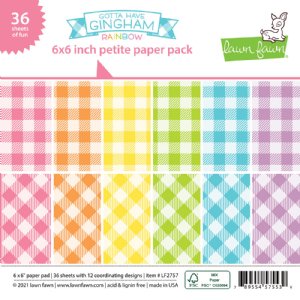 Lawn Fawn - 6X6 Petite Paper Pack - Gotta Have Gingham Rainbow