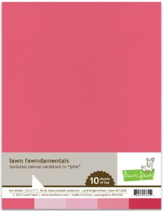 Lawn Fawn - 8.5X11 Textured Canvas Cardstock - Pink