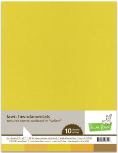 Lawn Fawn - 8.5X11 Textured Canvas Cardstock - Yellow
