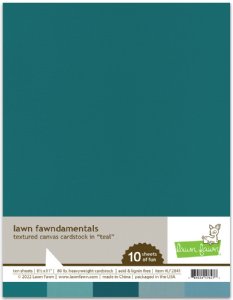 Lawn Fawn - 8.5X11 Textured Canvas Cardstock - Teal