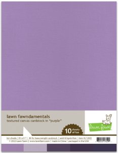 Lawn Fawn - 8.5X11 Textured Canvas Cardstock - Purple