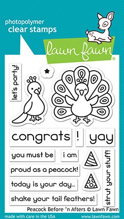 Lawn Fawn - Clear Stamps - Peacock Before 'n Afters
