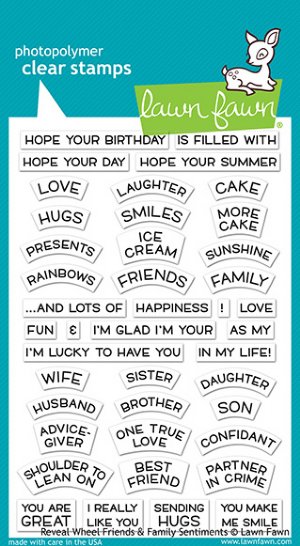 Lawn Fawn - Clear Stamps - Reveal Wheel Friends & Family Sentiments