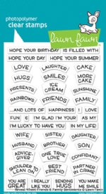 Lawn Fawn - Clear Stamps - Reveal Wheel Friends & Family Sentiments