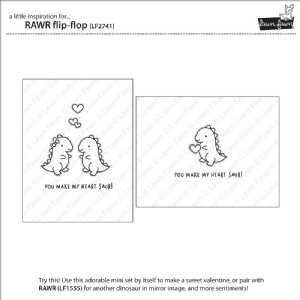 Lawn Fawn - Clear Stamp - RAWR Flip-Flop