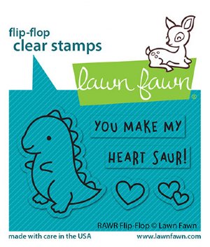 Lawn Fawn - Clear Stamp - RAWR Flip-Flop