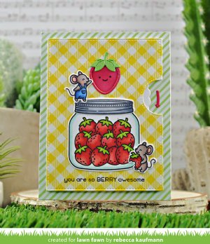 Lawn Fawn - Clear Stamp - How You Bean? Strawberries Add-On