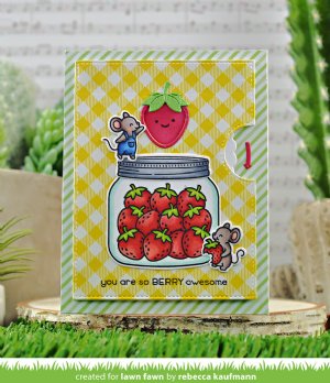 Lawn Fawn - Clear Stamp - How You Bean? Strawberries Add-On