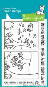 Lawn Fawn - Clear Stamp - Window Scene: Spring