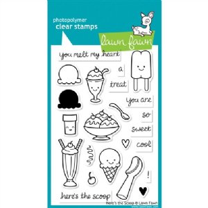 Lawn Fawn - Clear Stamps - Here's The Scoop