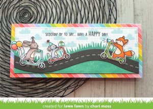 Lawn Fawn - Stencil Set - Slimline Grassy Hillside (2pc)