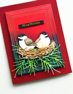 Memory Box - Die - Nestled Chickadee Duo