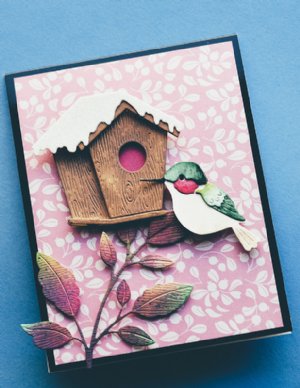 Memory Box - Die - Woodgrain Bird House