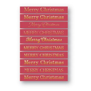Memory Box - Foil Greetings Tabs - Merry Christmas - Rose