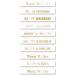 Memory Box - Foil Greetings Tabs - Holiday Wishes - White