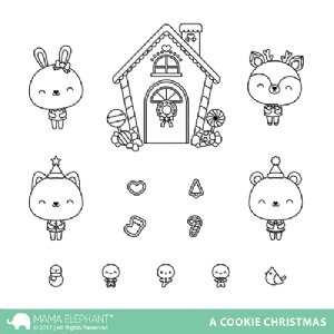 Mama Elephant - Clear Stamps - A COOKIE CHRISTMAS