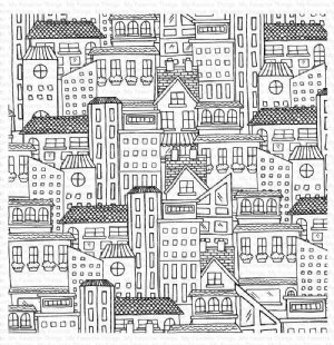 MFT - Cling Stamps - City Block Background