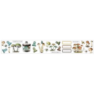 49 and Market - Vintage Artistry Nature Study - Washi Sticker Roll - Mushrooms