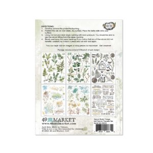 49 and Market - Vintage Artistry Nature Study - 6X8 Rub-on Transfer Set - Foliage