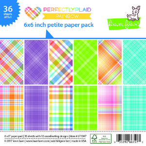 Lawn Fawn - 6X6 - Perfectly Plaid Rainbow