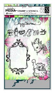 Dina Wakley - Clear Stamp - Scribbly Vintage Holiday