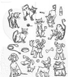 Tim Holtz Stamp - Cling - Mini Cats & Dogs