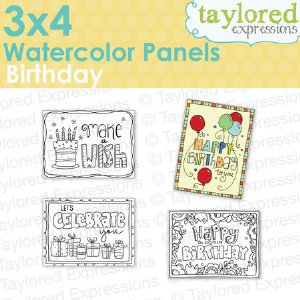 Taylored Expressions - Watercolor Paper - Birthday Watercolor Panels