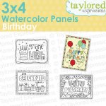 Taylored Expressions - Watercolor Paper - Birthday Watercolor Panels