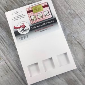 The Paper Cut - Triple Square Mini Window Cards - White