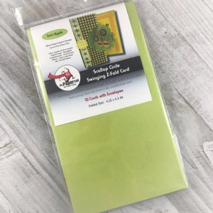 The Paper Cut - Scallop Oval Swingin Z-Fold Card  - Sour Apple
