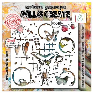 AALL and Create - 6"x 6" Stencil - Moths Chaos
