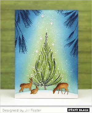 Penny Black - Cling Stamp - Starry Tree