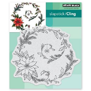 Penny Black - Cling Stamp -  Poinsettia Spiral