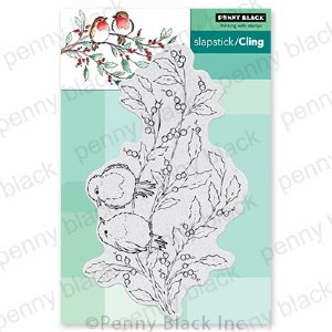 Penny Black - Cling Stamp - Holly Berry Bird