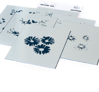 Pinkfresh Studios  - Layering Stencil Set - Floral Bunch