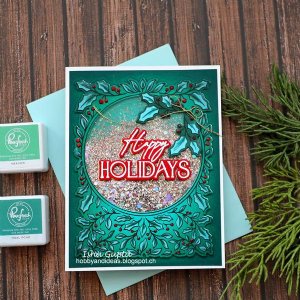 Pinkfresh Studios - Layering Stencil Set - Happy Holidays Circle Frame