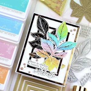 Pinkfresh Studio - Stamp, Die 'N Stencil - Detailed Leaf