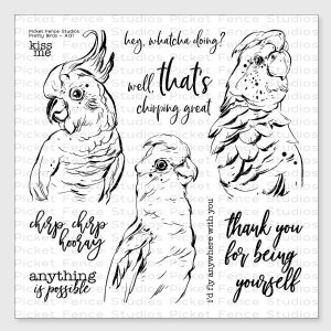Picket Fence - Clear Stamp - Pretty Birds