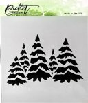 Picket Fence - Stencil - Field of Snowy Trees