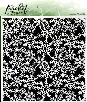 Picket Fence Studios - Stencil - Falling Snowflakes