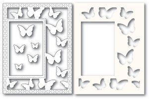 Poppystamps - Die & Stencil - Beautiful Butterflies Sidekick Frame