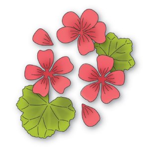 Poppystamps - Die - Brilliant Geraniums Flower Set