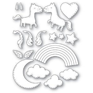 Poppystamps - Craft Kit - Whittle Rainbow Unicorn